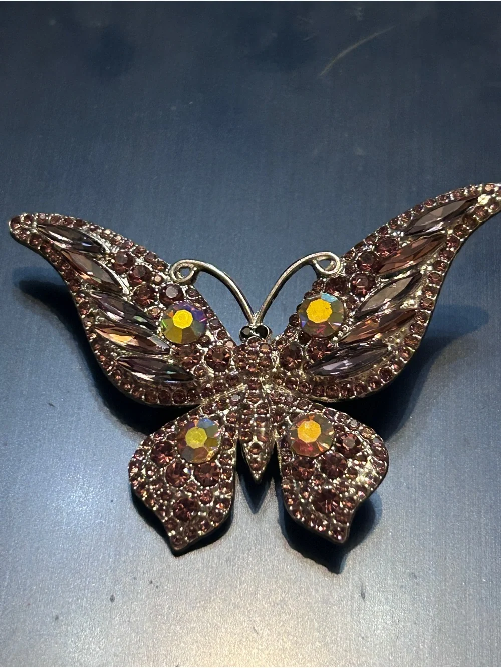 Purple Crystal Butterfly Brooch - Sparkling Women’s Jewelry